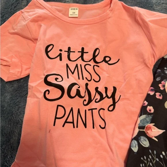 Shein Kids “Little Miss Sassy Pants” Outfit | Size 120 (US 6–7) - Picture 2 of 5